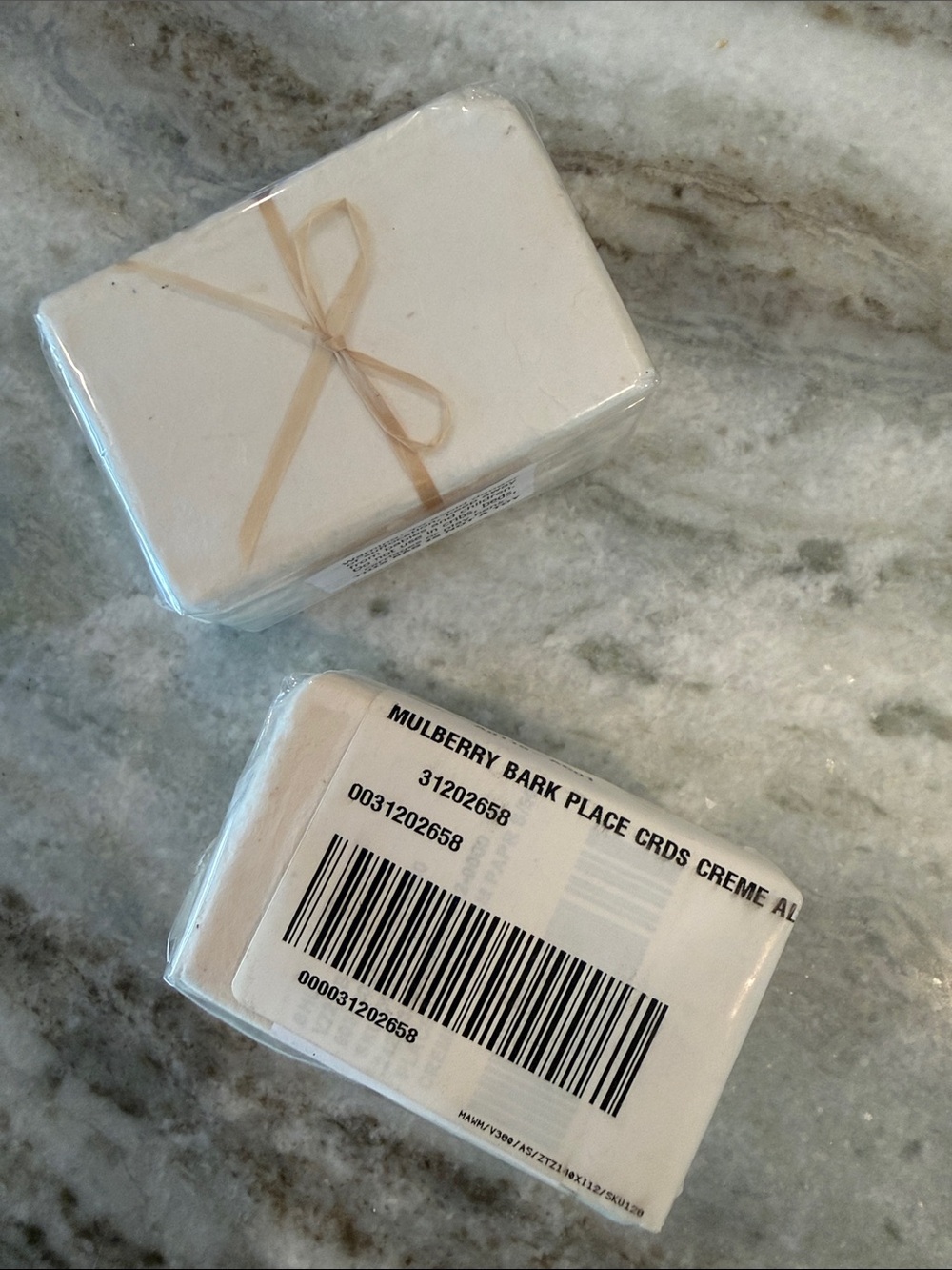 Handmade and Hand Torn Ivory Mulberry Bark Paper Wedding Place Cards
